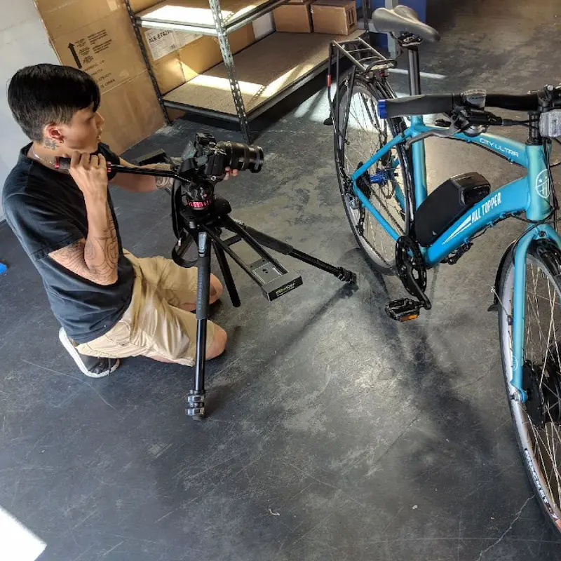 Directing an electric bike commercial promo video shoot