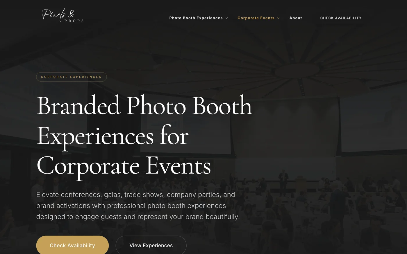 Pixels & Props dedicated corporate events and brand activations page
