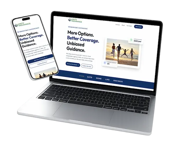 Unity Insurance website design